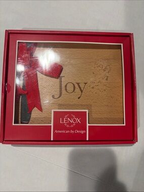 Lenox Joy Wood Serving Board with Red Accents